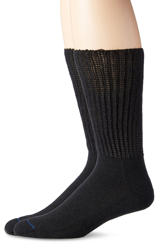 Dr. Scholl's Mens Diabetic Extra Wide Crew Sock, Black, 7-12 US