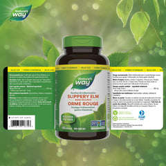 Nature's Way Slippery Elm Bark – Herbal Supplement to Soothe Inflammation of the Gastrointestinal (GI) Tract – Non-GMO, 180 Vegetarian Capsules, Value Size