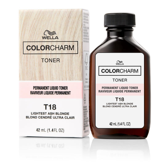 COLORCHARM Permanent Liquid Toners | Neutralize Brass | Free of Parabens | Vegan | T18 Lightest Ash Blonde | 1.4 Fl oz. | 42 ml | Packaging May Vary