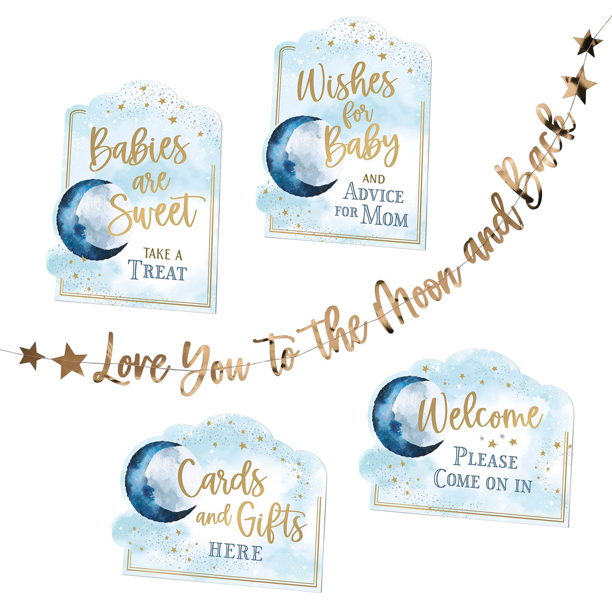 Lillian Rose"Love You to The Moon and Back" Baby Shower Decoration Signs and Bunting