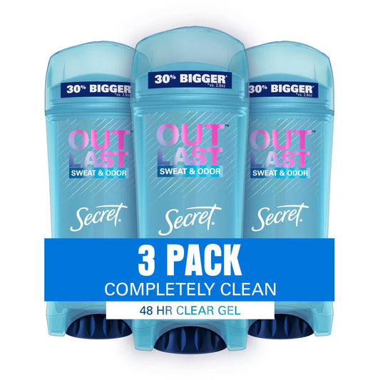 Secret Outlast Antiperspirant Deodorant for Women, Completely Clean Scent, 219 g (3 Count of 73 g Each)