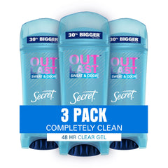 Secret Outlast Antiperspirant Deodorant for Women, Completely Clean Scent, 219 g (3 Count of 73 g Each)