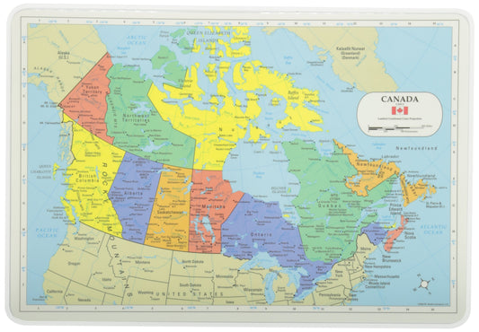 PAINLESS LEARNING PLACEMATS-Canada Map-Placemat, 12 x 17 1/2 inches