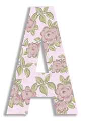 The Kids Room by Stupell Pink Roses on Pink Hanging Wall Initial, A