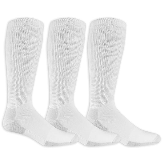 Dr. Scholl's Men's Advanced Relief Blisterguard Socks-2 & 3 Pair Packs-Non-Binding Cushioned Comfort, White - Over the Calf (3 Pairs), 7-12
