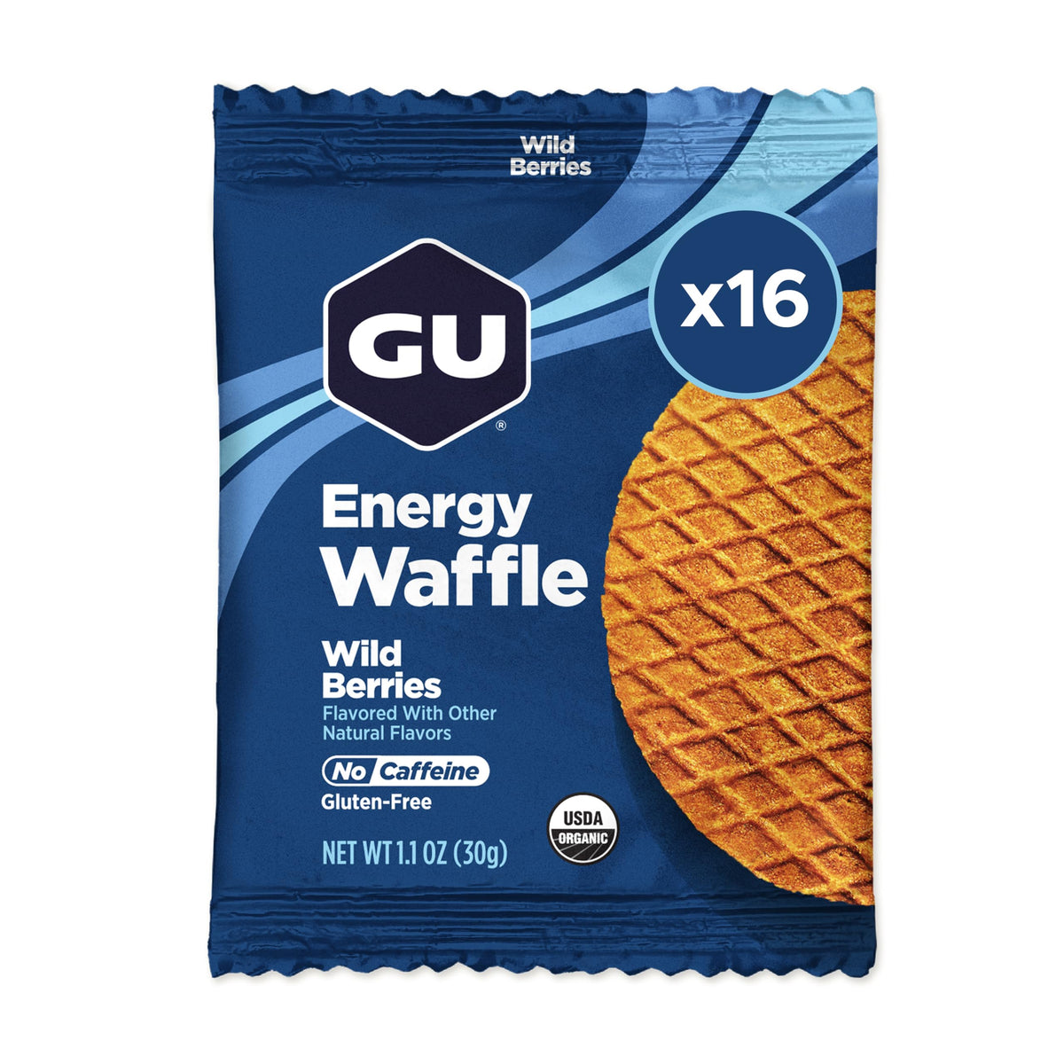 GU Energy Labs Stroopwafel Sports Nutrition Waffle, Gluten Free Wild Berry, 16-Count