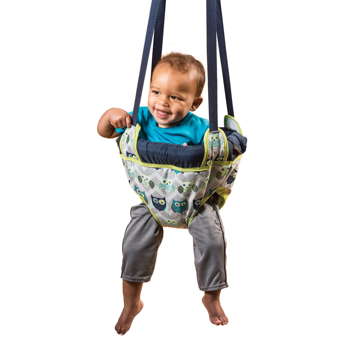Exersaucer Door Jumper Owl, Blue/Yellow/Grey