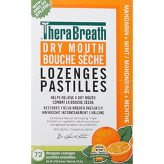 TheraBreath Dry Mouth Lozenges with Added ZINC - Mandarin Mint, Supports & Enhances Your Natural Saliva Production (72 Count)
