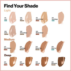 Revlon ColorStay Full Cover Longwear Matte Foundation, Sweat Resistant Lightweight Face Makeup, Natural Tan, 1.0 oz/30ml