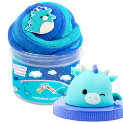 Original Squishmallows Tatiana The Dragon Premium Cloud, 8 oz. Blue Raspberry Scented with 3 Fun Add Ins, Great 6 Year Old Toys, Super Soft Sludge Toy