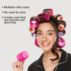 Conair SelfGrip Rollers Assorted, Roller sizes differentiated by color (mauve is largest), 31 Count
