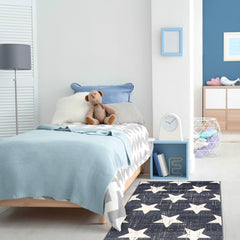 eCarpetGallery Nursery Area Rug Kids Play Room Carpet, 2'8" x 4'11", Navy, 351478