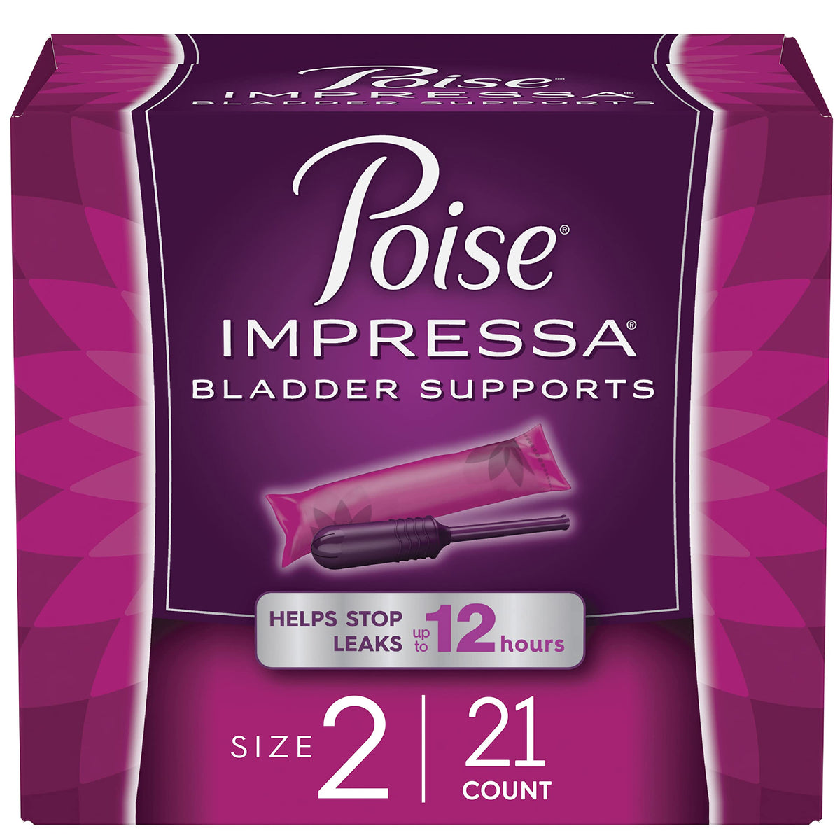 Poise Impressa Incontinence Bladder Supports for Bladder Control, Size 2, 21 Count