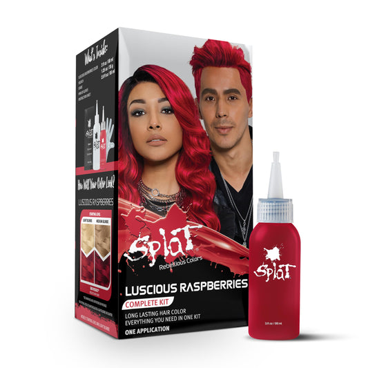 Splat Raspberries Semi-Permanent Long Lasting Hair Dye Kit, Vegan and Cruelty-Free 1PK