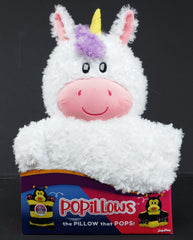 POPillows White Unicorn, 15" x 22" - Soft, Wearable, and Loveable Pillow Pet! Perfect for Play and Sleep!, Multicolor, Medium