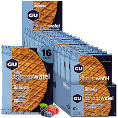 GU Energy Labs Stroopwafel Sports Nutrition Waffle, Gluten Free Wild Berry, 16-Count