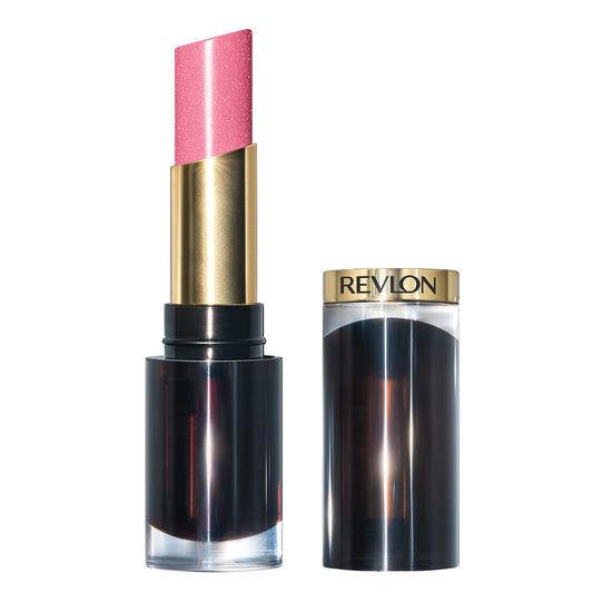 REVLON Super Lustrous Glass Shine Lipstick, Flawless Moisturizing Lip Color with Aloe, Hyaluronic Acid and Rose Quartz, So Sleek Pink (021), 0.15 Oz/ 4.2g