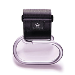 Think King Jumbo Swirly Hook for Strollers/Walkers, Brushed Aluminum/Black
