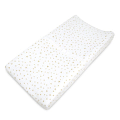 American Baby Printed 100% Natural Cotton Jersey Knit Fitted Contoured Changing Table Pad Cover for Boys and Girls - Soft Breathable, Taupe Triangle, Single