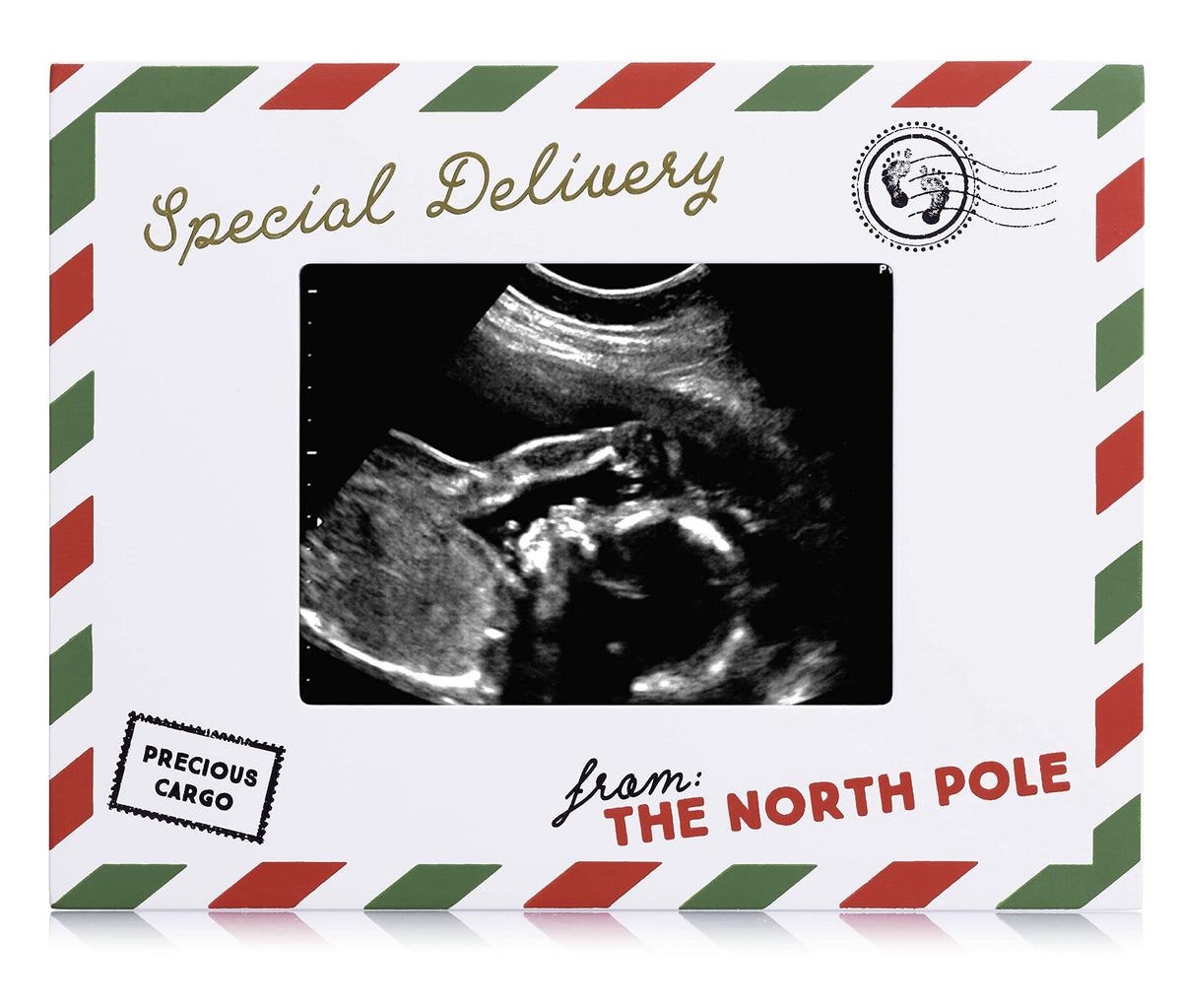 Pearhead Special Delivery Christmas Sonogram Frame, for Expecting Mom, Holiday Pregnancy Announcement, Gender-Neutral Baby Holiday Décor, Ulrasound Keepsake Frame