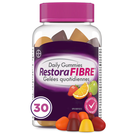 RestoraFIBRE Daily Prebiotic Fibre Gummies - Fibre Supplements For Men And Women, Naturally Sourced Inulin, Promotes Regularity And supports Healthy Digestive system, Gentle Constipation Relief For Adults, 30 Count