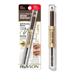 Revlon ColorStay Brow Fantasy, All In One Eyebrow Powder Pencil with Shaping Clear Gel, Gel Infused with Panthenol, Smudge-proof, 16HR Visibly Full Brows, 104 Dark Brown