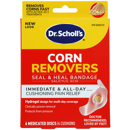 Dr. Scholl's CORN REMOVER with Duragel Technology, 6ct, Removes Corns Fast and Provides Cushioning Protection against Shoe Pressure and Friction for All-Day Pain Relief