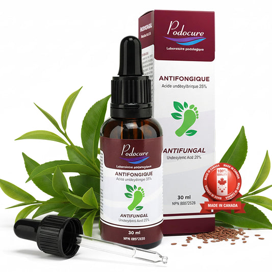 PODOCURE Toenail Fungus Treatment 30ml – Extra-Strength Antifungal Liquid with 25% Undecylenic Acid – Natural Remedy for Fungal Infection, Athlete’s Foot, Discoloration & Mycosis – Made in Canada
