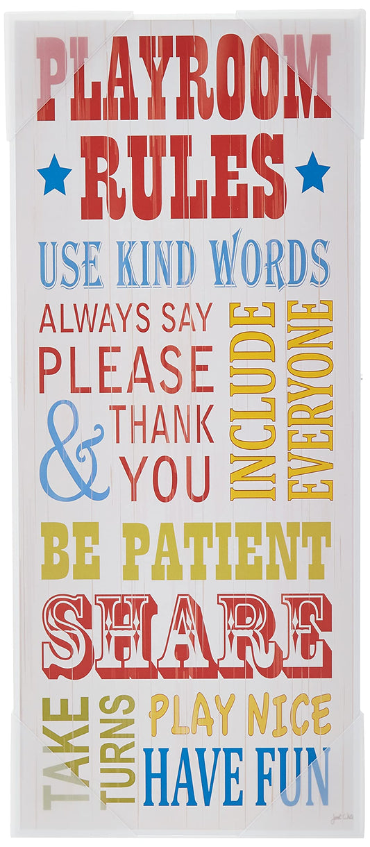 The Kids Room by Stupell Playroom Rules Use Kind Words Rectangle Wall Plaque