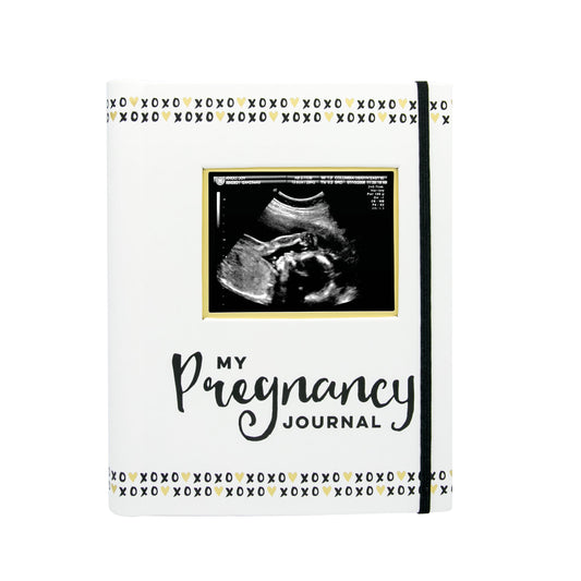 Pearhead Pregnancy Journal, White/Gold/Black
