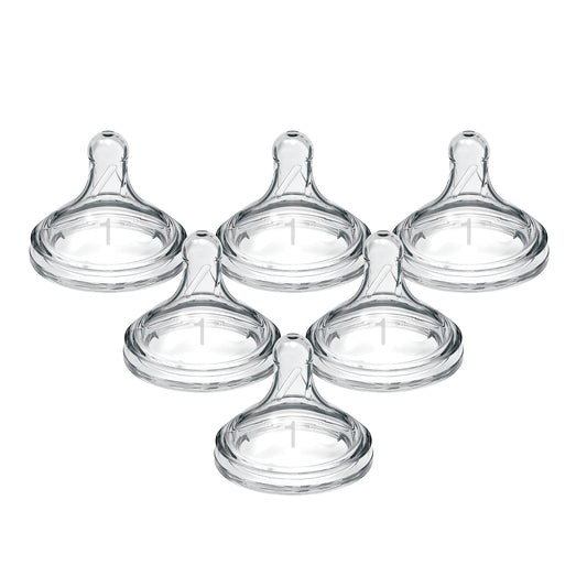 Dr. Brown's Options+ Wide-Neck Baby Bottle Nipple, Level 1 (0 Months+), 6 Count