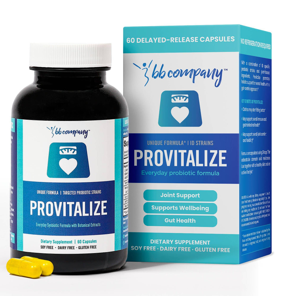 BB Company Provitalize | Probiotics for Women, Menopause | Joint Support, Sexy Midsection Curves, Digestive Health, Menopause Bloat | Turmeric Curcumin Moringa | Packaging Vary | 60 Ct