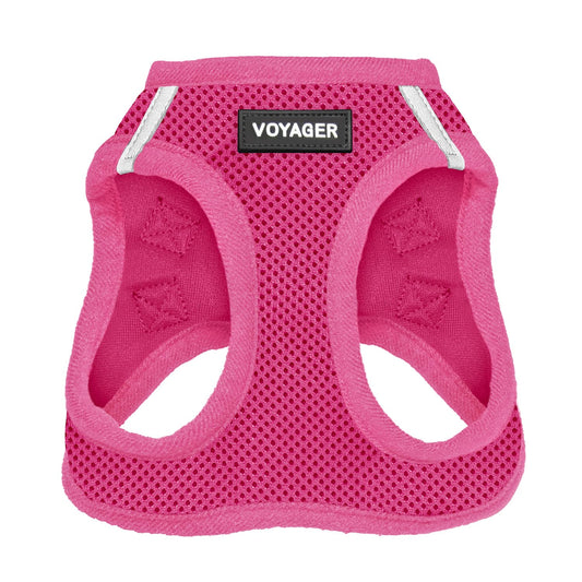 Best Pet Supplies Voyager Step-in Air Harness - All Weather Mesh, Reflective, No Pull Harness for Dogs, Cats - Secure with Hook & Loop Fastener, Buckle, Double D-Rings - Fuchsia, XXXS