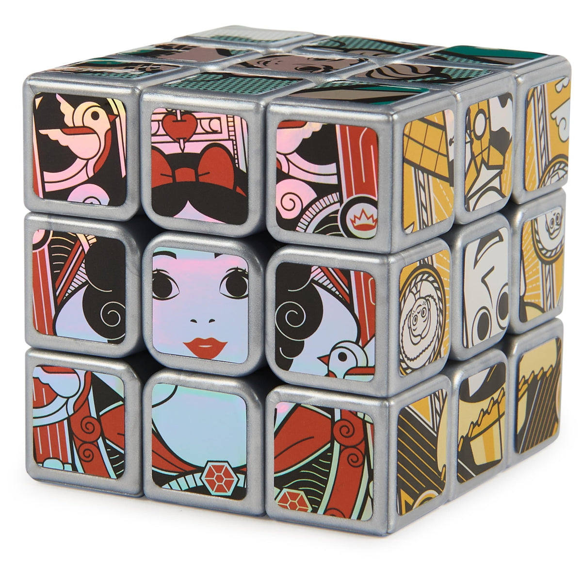 Rubik’s Cube, Disney 100th Anniversary Metallic Platinum 3x3 Cube, Fidget Toys for Adults, Disney Toys, for Ages 8 & Up