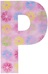The Kids Room by Stupell Pink Modern Flower Hanging Wall Initial, P