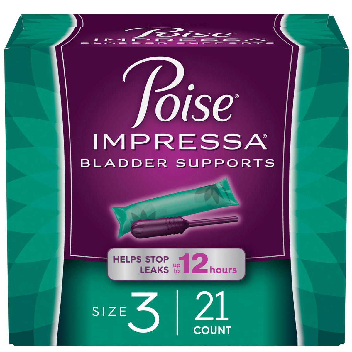 Poise Impressa Incontinence Bladder Supports for Bladder Control, Size 3, 21 Count