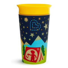Munchkin Miracle 360˚ Glow-in-The-Dark Sippy Cup, 9 Ounce, Camping, Yellow, 1 Pack