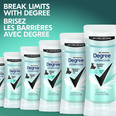 Degree UltraClear Black + White Antiperspirant Stick Deodorant for 72H Sweat & Odour Protection Pure Rain anti white marks and yellow stains 74 g