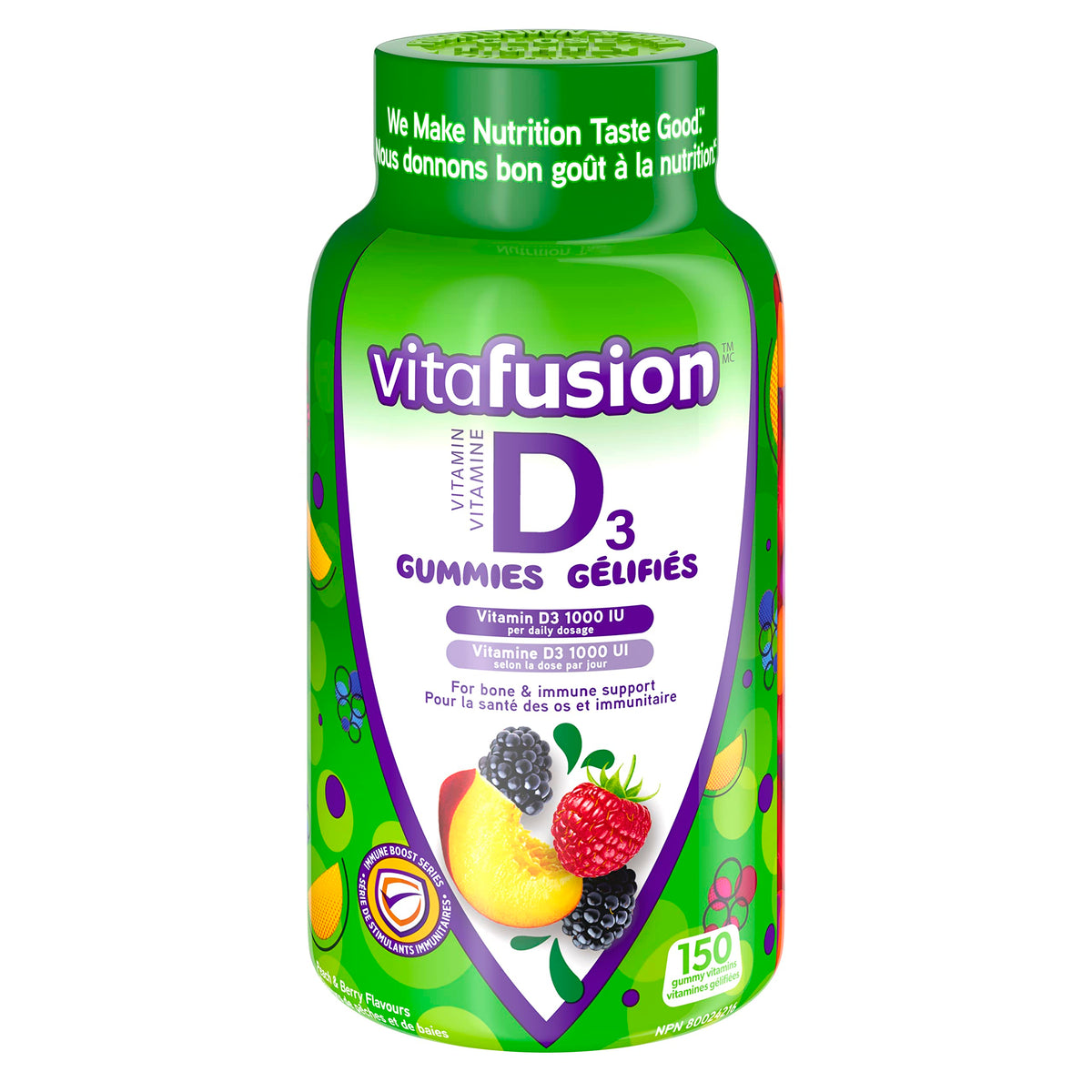 Vitafusion D3 Adult Vitamin Gummies, 1000 IU Vitamin D3 Daily Dose, Supports Bones & Teeth*,150 Count, 5 Month Supply, Packaging May Vary