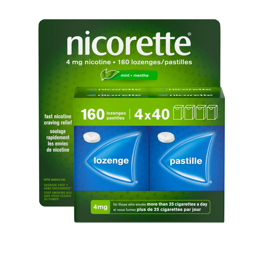 Nicorette Nicotine Lozenges, Quit Smoking Aid, Mint, 4mg, 160 Count