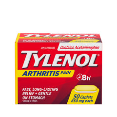 Tylenol Arthritis Pain, Acetaminophen 650 mg Caplets, Fast & Long Lasting Arthritis, Muscle & Joint Pain Relief, 50 Caplets
