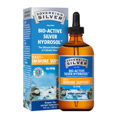 Sovereign Silver Bio-Active Silver Hydrosol for Immune Support, Colloidal-Silver Liquid, 10 ppm, 8oz (236mL) Dropper