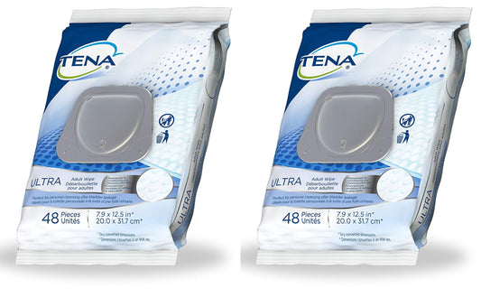 Tena Ultra Incontinence Adult Wipe, 48 Count (Pack of 2)