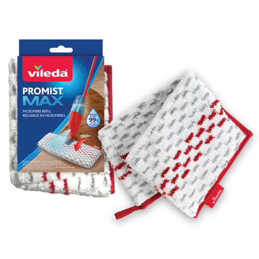 Vileda ProMist MAX Microfibre Mop Head (1 Pack) | Dual Sided Mop Refill | Reusable & Machine Washable