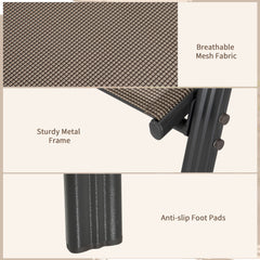 Set of 4 Outdoor Dining Chairs, Heavy Duty Stackable Patio Dining Set with Armrests for Balcony Garden, Brown and Black
