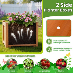 83 inches Garden Arbor with Gate and 2 Planter Boxes-Yellow