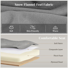 50 Inches Storage Ottoman, Upholstered Bedroom Bench with Rolled Arms and Button Tufted Storage, Light Grey