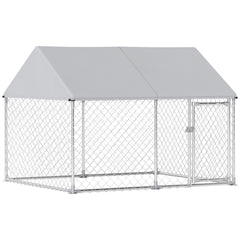 Outdoor Dog Kennel with Waterproof & Anti-UV Cover, Quick-Connect Frame, Secure Lock for Small Medium Dogs