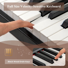 88 Keys Velocity-Sensitive Piano Keyboard with French DREAM Audio Source-Black