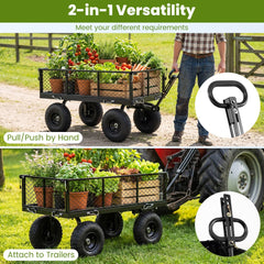 880 lbs Utility Wagon Flatbed with Removable Oxford Cloth Liner-Black